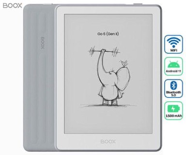 ONYX BOOX E-čitač Go 6 Gen II, 6", 1448 x 1072, 32 GB, siva